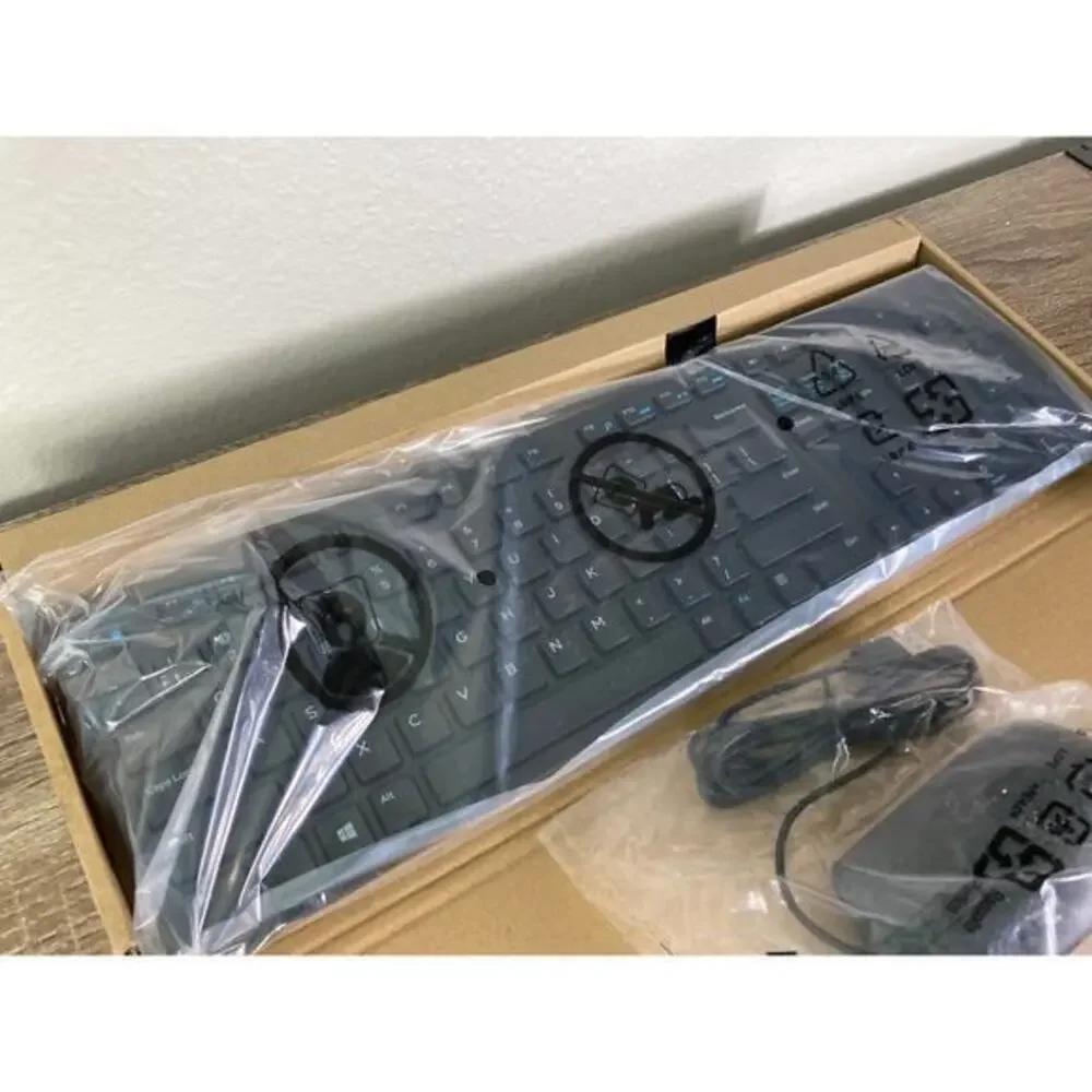 Dell Wired USB Keyboard and‎ Mouse Bundle Black Slim Quiet Keys
